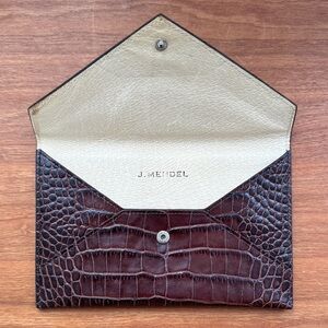 J. Mendel Crocodile Leather Small Envelope Clutch/Jewelry Bag